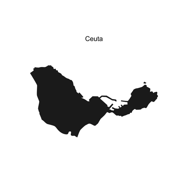 非洲北部海岸西班牙自治市 Ceuta 的概要地图 矢量插图 — 图库矢量图片