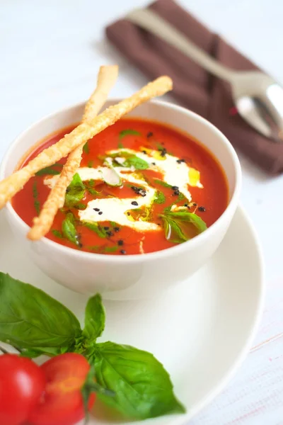 Sopa de tomate italiano — Fotografia de Stock