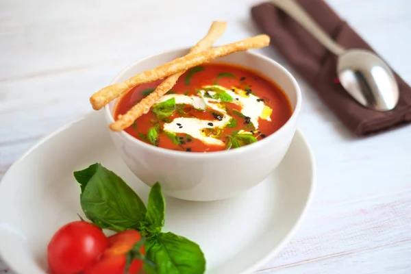 Sopa de tomate italiano — Fotografia de Stock