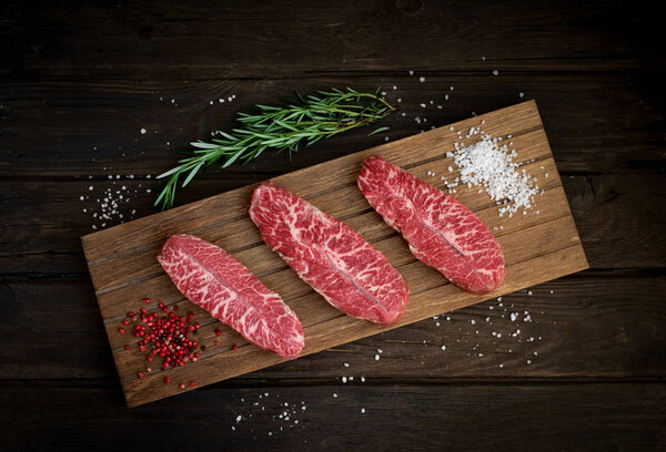 raw top blade steak