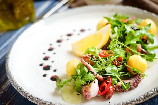 Groene salade met octopus — Stockfoto