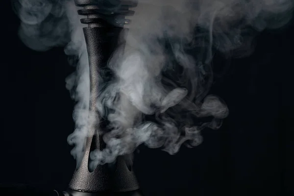 Smoking Hookah Dark Wooden Background — Stock Photo, Image