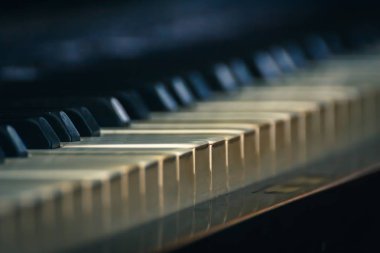 Antika piyano Fildişi anahtarları closeup