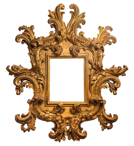 Resimlerinizi koymak için Sahaf, zengin bir şekilde dekore edilmiş, süslü, altın kaplama uçlar boş resim çerçevesi. Kırpma yolu dahil.