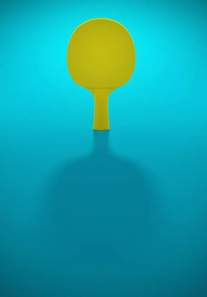 Жовтий Настільний Теніс Або Ракетка Пінг Понг Синьому Столі Ілюстрація — стокове фото