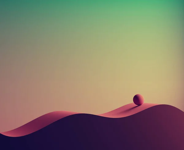 Soyut geometri kompozisyon. Akış arka plan. Dalga ve küre 3d çizim. Mavi ve pembe. Poster, kapak, marka, afiş, tasarlamak için modern tasarım. Neon renkler.
