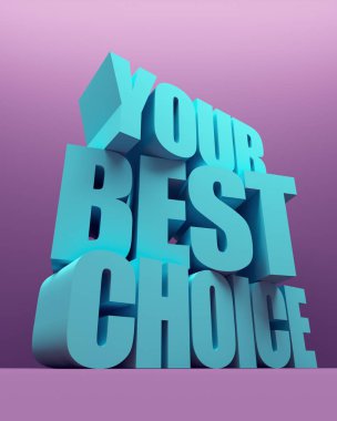 3D çizim. En iyi seçim sözlerin renk arka plan üzerinde. Modern epik poster tasarımı.