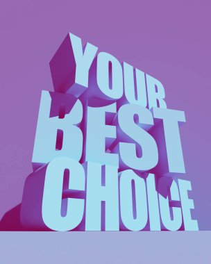 3D çizim. En iyi seçim sözlerin renk arka plan üzerinde. Modern epik poster tasarımı.