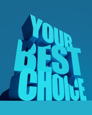 3D çizim. En iyi seçim sözlerin renk arka plan üzerinde. Modern epik poster tasarımı.