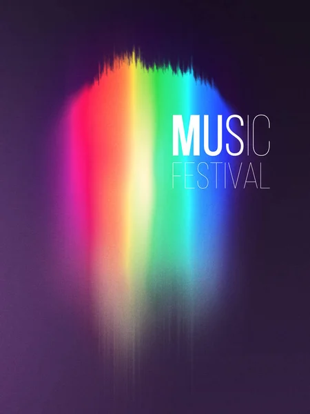 Music wave festival poster design. Sound flyer with abstract gradient line waves. — Stock Photo, Image