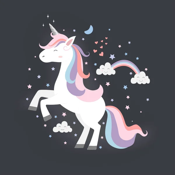 Princesse Licorne Mignonne Créature Magique — Image vectorielle