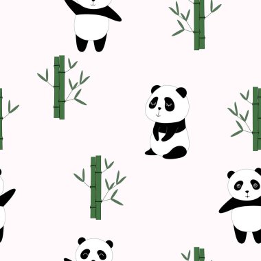 Tatlı panda ile kusursuz desen.