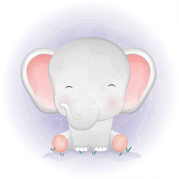 Vektor-Illustration eines niedlichen Baby-Elefanten — Stockvektor