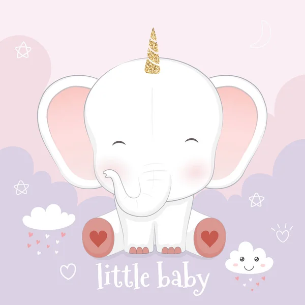 Illustration vectorielle d'un bébé éléphant mignon — Image vectorielle