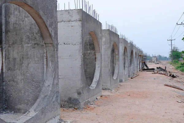 Construir Dreno Concreto Tanque Drenagem Concreto — Fotografia de Stock