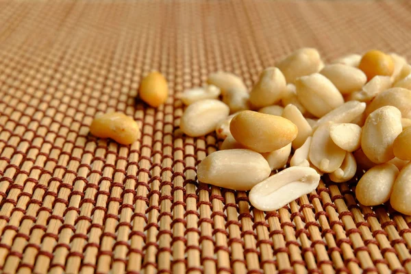 Perto Amendoins Arachis Hypogaea Tem Muitos Benefícios Mas Aflatoxin Fotografia De Stock