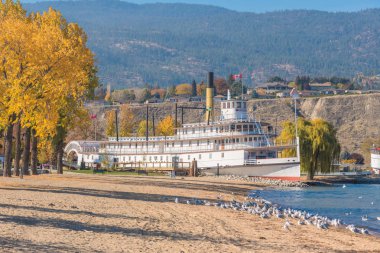 Penticton, British Columbia/Kanada - 22 Ekim 2018: S. S. Sicamous, il ve bir önemli miras cazibe en büyük hayatta kalan sert tekerlekli biridir