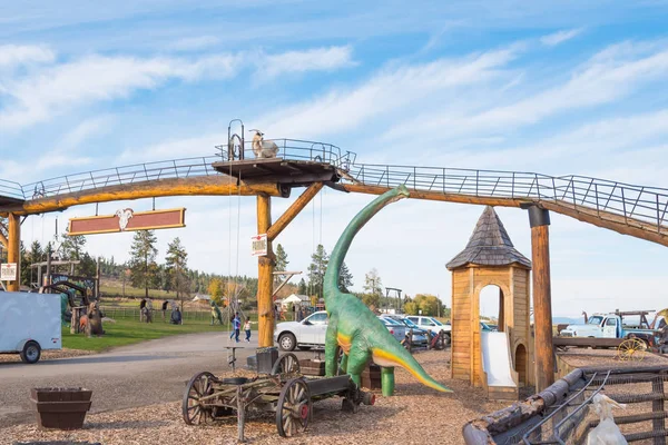 Armstrong Columbia Británica Canadá Octubre 2016 Vista Entrada Log Barn — Foto de Stock