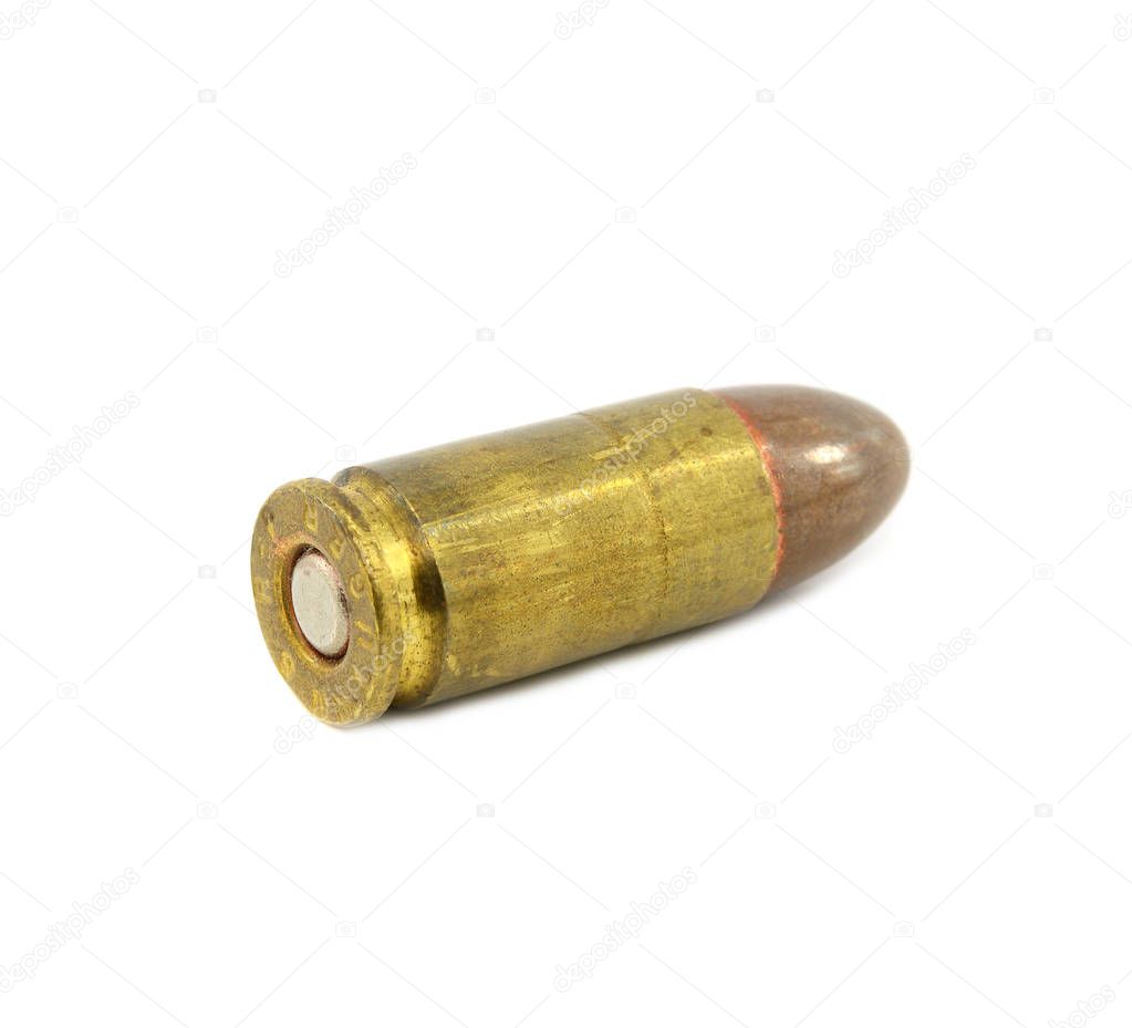 Bullet isolated on white background. 