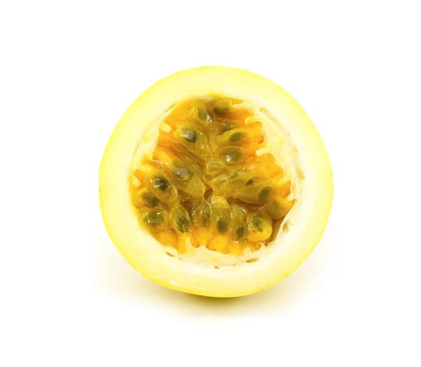 Passionfruit Белом Фоне — стоковое фото