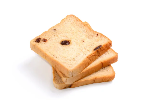 Sneetje Brood Witte Achtergrond — Stockfoto