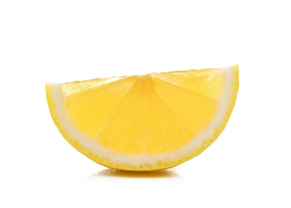 Slice Fresh Lemon Isolated White Background — Stock Photo, Image