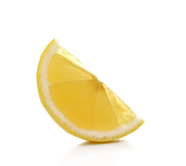 Slice Fresh Lemon Isolated White Background — Stock Photo, Image