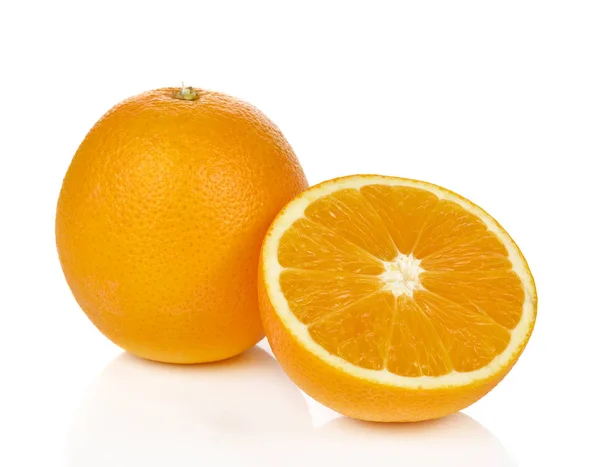 Frutto Arancio Isolato Sfondo Bianco — Foto Stock
