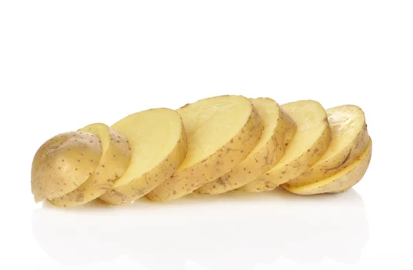 Sliced potatoes on a white background. — Stock Photo, Image