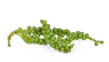 Beyaz arkaplanda yeşil biber izole edildi.