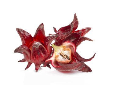 hibiscus sabdariffa veya roselle meyve üzerinde beyaz backgrou izole