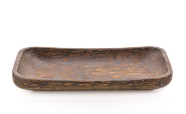 Beyaz zemin üzerinde ahşap plaka