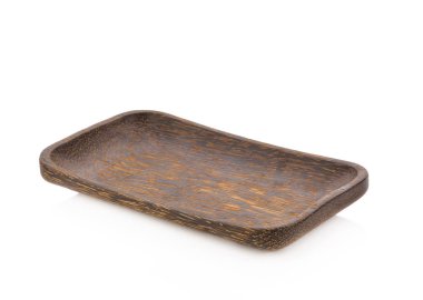 Beyaz zemin üzerinde ahşap plaka