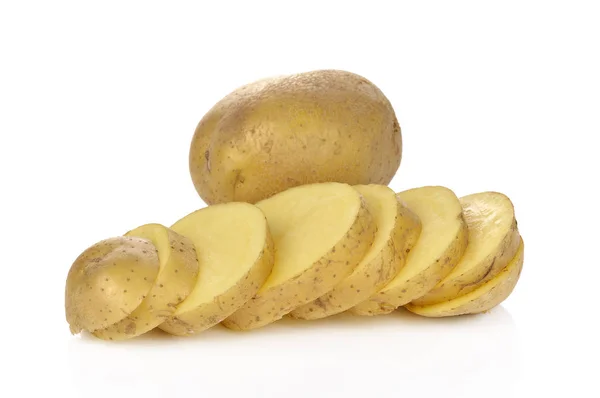 Potatoes with peel isolated on white background — Stock Photo, Image