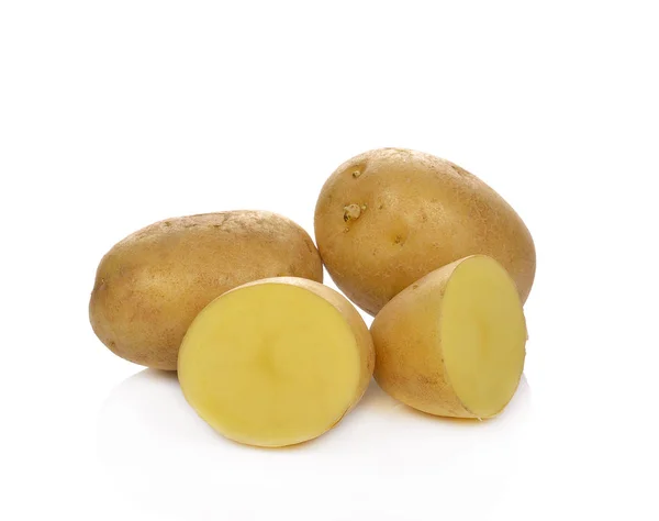 Potatoes with peel isolated on white background — Stock Photo, Image