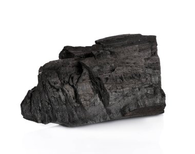 İzole edilmiş Beyaz Arkaplanda Kömür