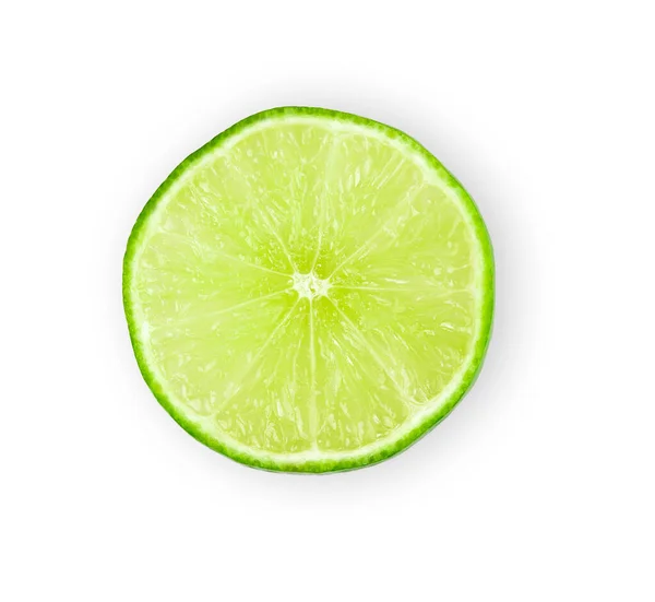 Lime Slice Isolated White Background Вид Сверху — стоковое фото