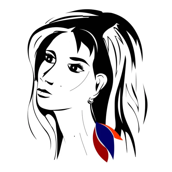 Chica Con Hermosa Bandera Armenia Pendientes — Vector de stock