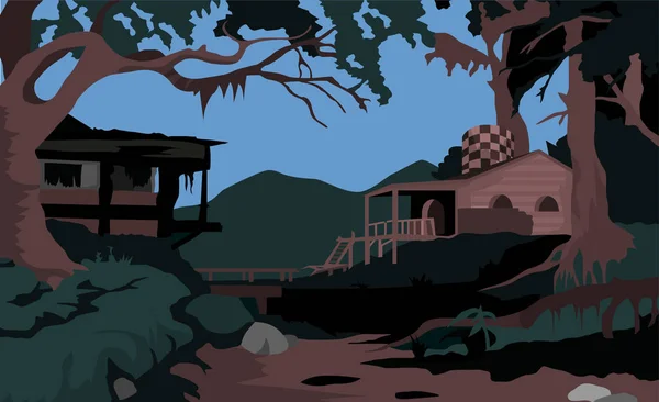 Hintergrund Für Animation Dunkler Wald — Stockvektor