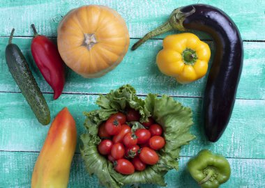 sebze yalan pn yeşil rustik masayı