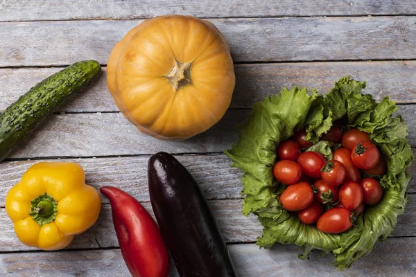 Calabaza Fresca Planta Huevo Con Otras Verduras — Foto de Stock