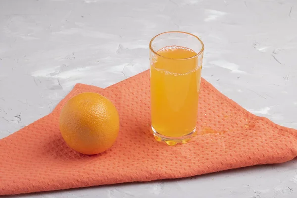 Glass Orange Juice Fresh Fruits White Background — Stock Photo, Image