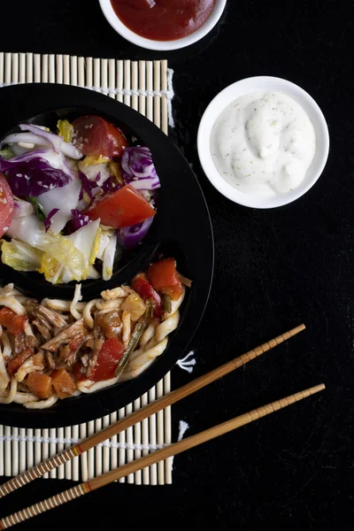 Comida Asiática Almuerzo Listo Para Comer Caja —  Fotos de Stock