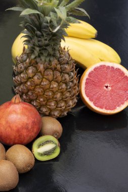 tropikal satır rom taze egzotik meyve, kopya alanı