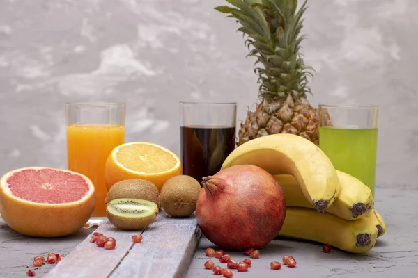smoothies and coktails for health, chalk background