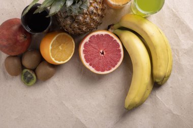 muz greyfurt nar, sağlıklı gıda