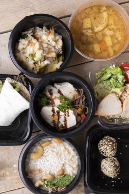 Besin kutularında düzgün beslenme, üst görünüm