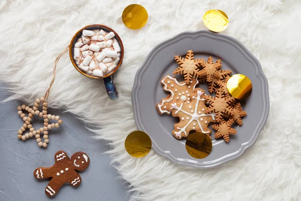 Noel arkaplanı ve Noel kurabiyeleri