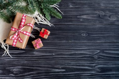 Karanlık Noel arka plan christmas dekorasyon ile