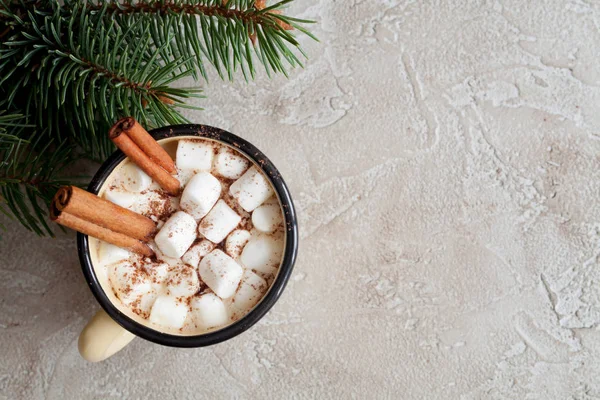 Sıcak kakao fincan ile Noel arka plan